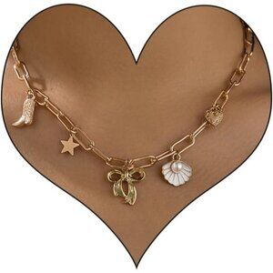 💫 Women Gold Trendy Choker Neclace Charm Chunky Vintage Pendant Fashion Jewelry